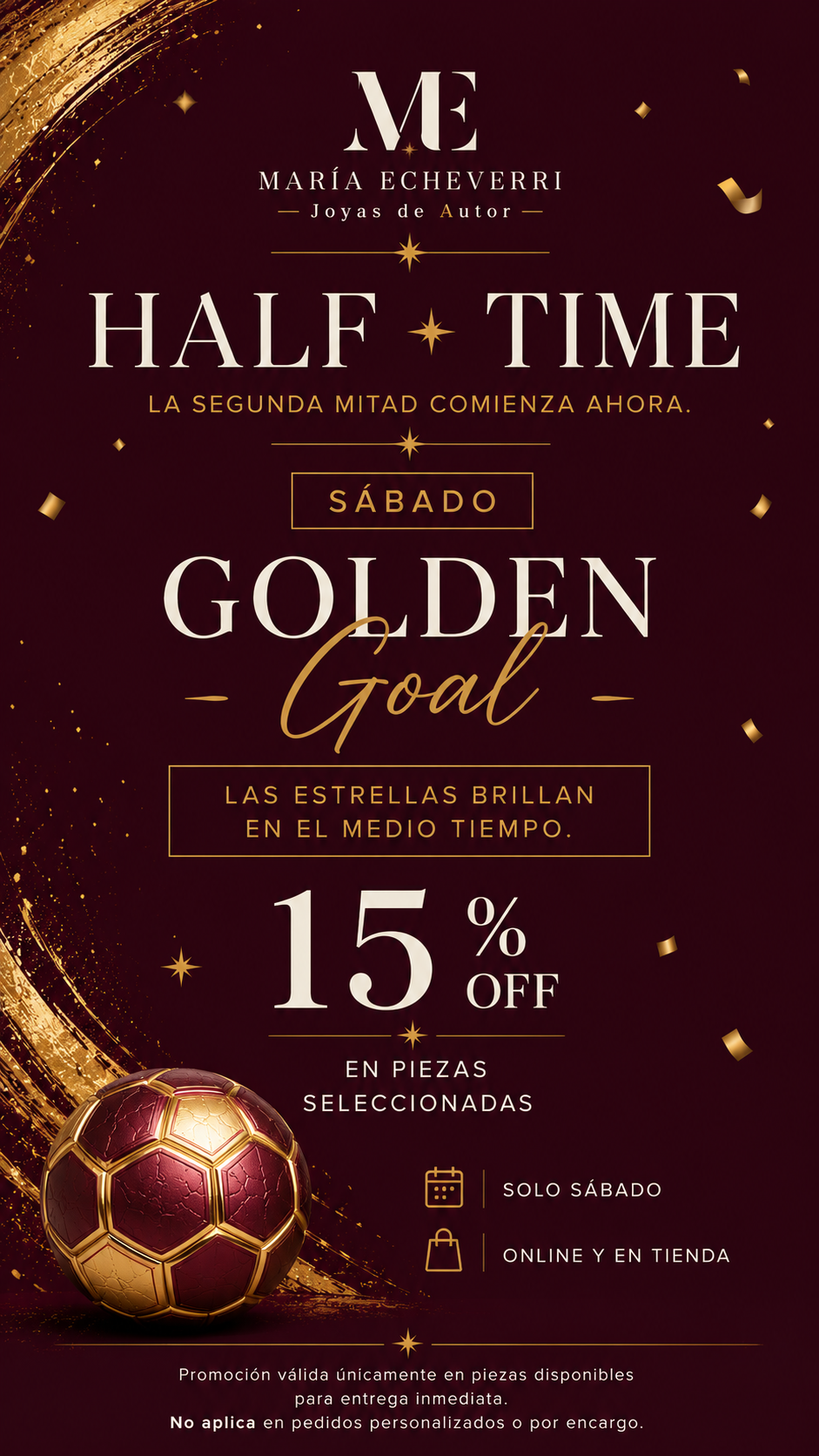 HALF TIME 15% off