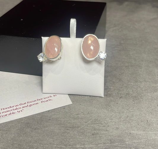 PINK quartz stud