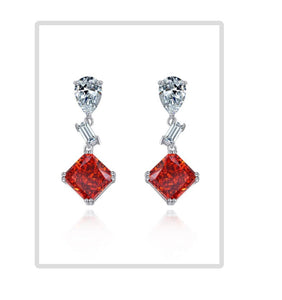 Red Nouveau drop earrings